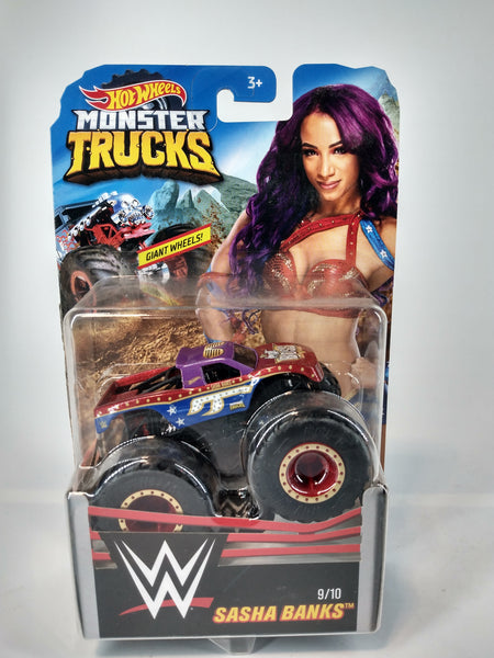 HOT WHEELS MONSTER TRUCKS SASHA BANKS 9/10