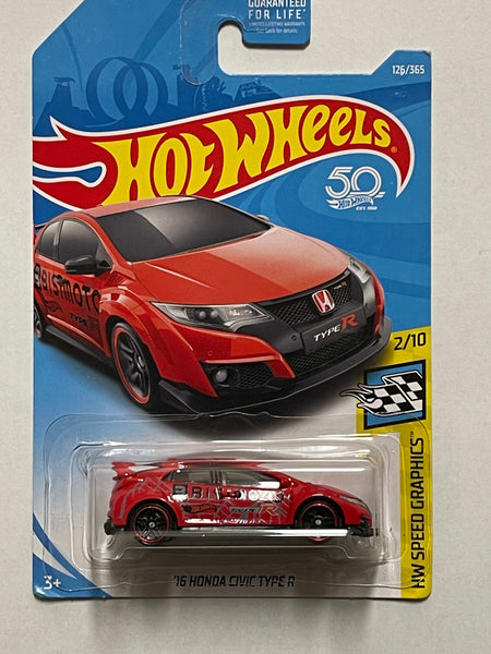 HOTWHEELS 2016 HONDA CIVIC TYPE R RED