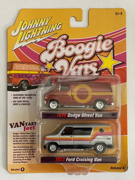 JOHNNY LIGHTNING BOOGIE VANS 1976 DODGE STREET VAN / 1977 FORD CRUISING VAN